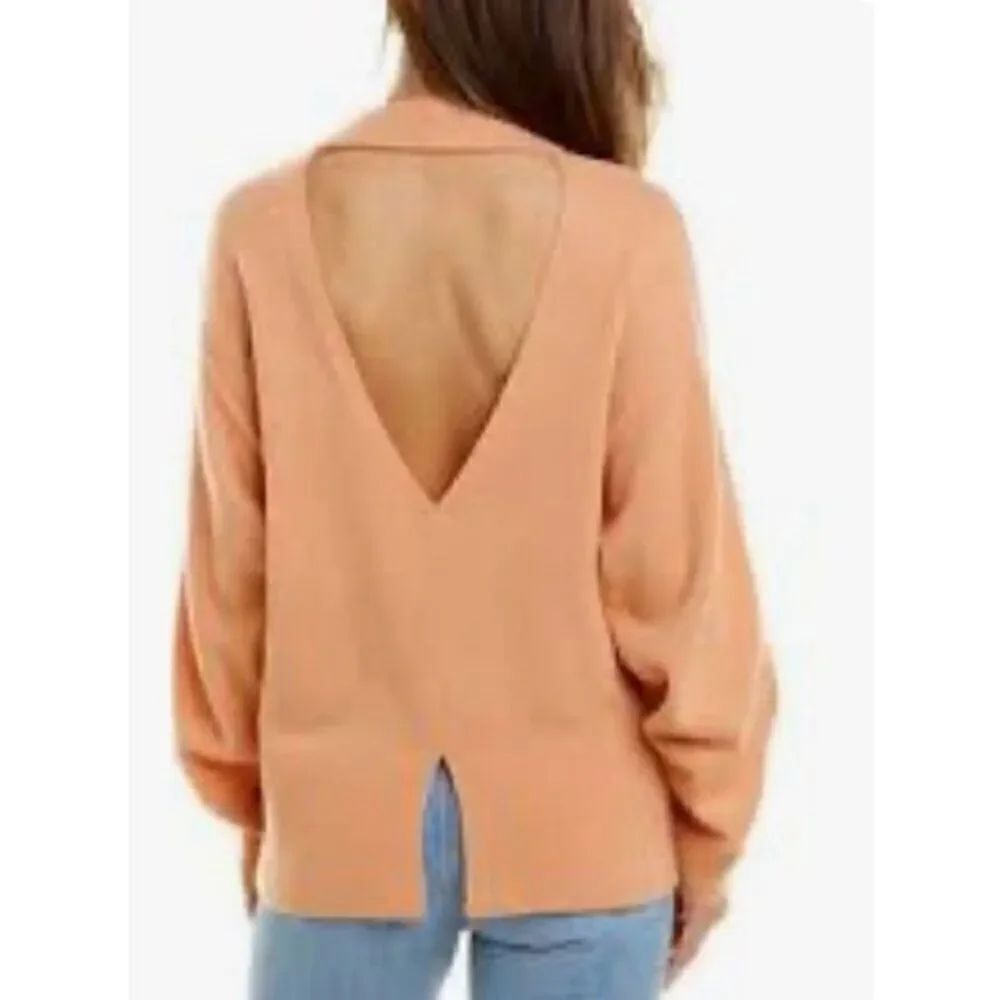 A.L.C. Peach Wool Bend Open Back Sweater NWOT Size Large